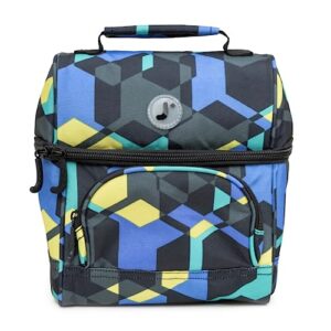 j world corey kids lunch bag. insulated lunch-box for boys girls, cubes