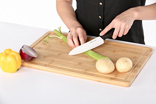 Heim Concept Organic Bamboo Cutting Boards for Kitchen Extra Large Chopping Board with Juicy Groove Perfect for Meat, Vegetables, Fruits, Cheese (18x12x3/4)