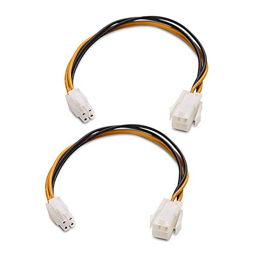 Cable Matters 2-Pack ATX Power Supply 4-Pin CPU Extension Cable - 8 Inches