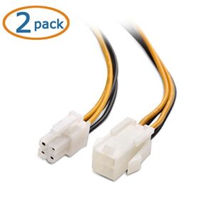 Cable Matters 2-Pack ATX Power Supply 4-Pin CPU Extension Cable - 8 Inches