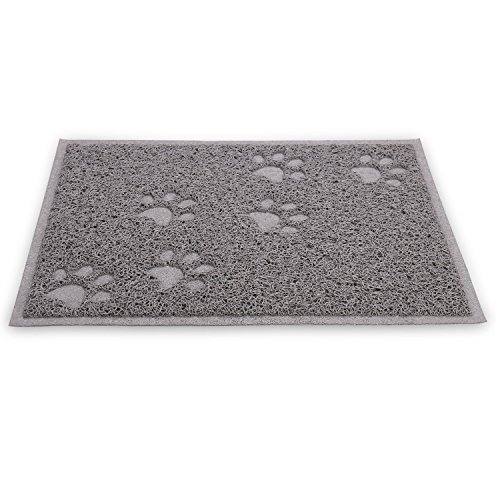 Quality Gray Cat Litter Trap Mat, Non-Slip Backing, Dirt Catcher, Soft on Paws, Easy to Clean