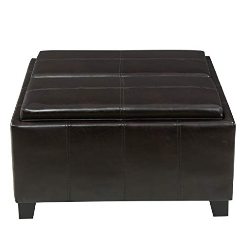 Christopher Knight Home Mansfield PU Storage Ottoman, Brown