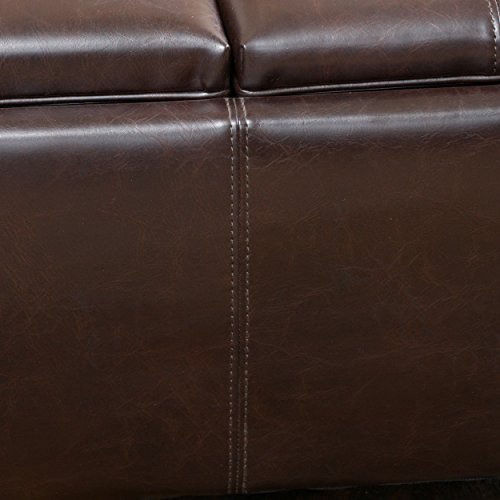 Christopher Knight Home Mansfield PU Storage Ottoman, Brown