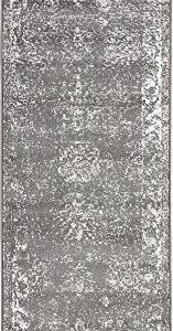 Unique Loom Sofia Collection Area Rug - Casino (2' x 6' 7" Runner, Dark Gray/ Ivory)