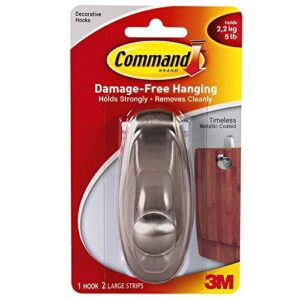 3m 17063bn command timeless large hook, brushed nickel