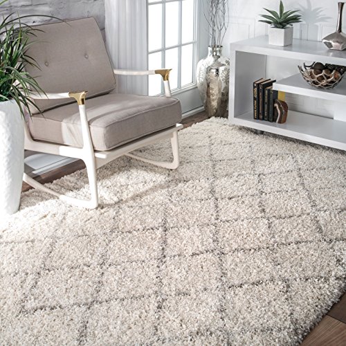 nuLOOM Edwin Trellis Shaggy Area Rug, 7' 6" x 9' 6", Natural