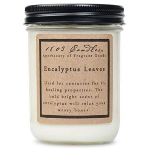 1803 candles - 14 oz. jar soy candles - (eucalyptus leaves)