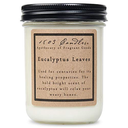 1803 Candles - 14 oz. Jar Soy Candles - (Eucalyptus Leaves)