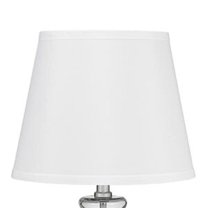 Catalina 19896-001 Transitional Teardrop Clear Glass Table Lamp, 18, White