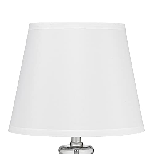 Catalina 19896-001 Transitional Teardrop Clear Glass Table Lamp, 18, White