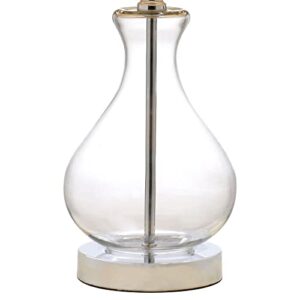 Catalina 19896-001 Transitional Teardrop Clear Glass Table Lamp, 18, White