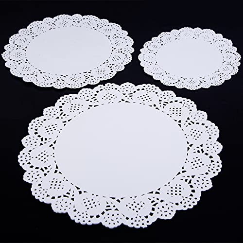 HAKSEN 36 PCS Paper Lace Doilies Combo,Pack 12 each 6.5", 8.5", 10.5"