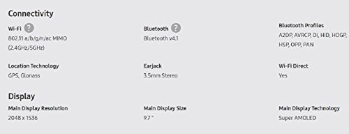 Samsung Galaxy Tab S2 9.7"; 32 GB Wifi Tablet (Black) SM-T813NZKEXAR