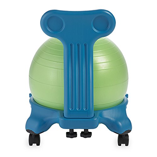 Gaiam Kids Balance Ball Chair - Classic Children's Stability Ball Chair, Alternative School Classroom Flexible Desk Seating for Active Students with Satisfaction Guarantee, Blue/Green