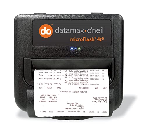 Datamax-O'Neil 200360-100 microFlash 4t Portable Direct Thermal Printer 203 dpi 4 Inch Print Width 25 Inches per Second MF4TE and Bluetooth