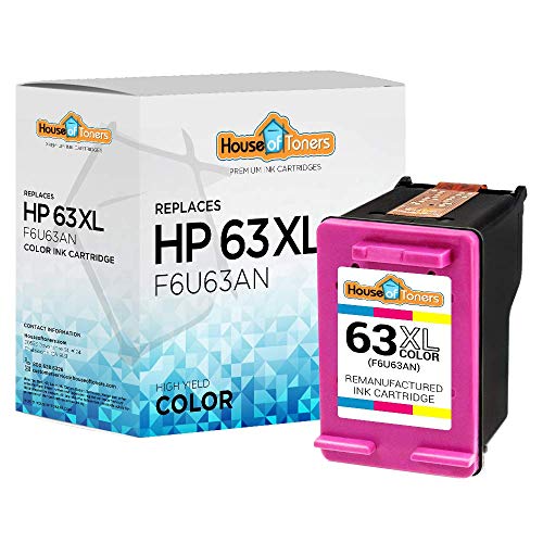 Houseoftoners Compatible Ink Cartridge Replacement for HP 63XL Ink Cartridges Color, Envy 4520 Deskjet 1112 2130 3630 3631 3632 Officejet 3830 4650 4655 5212 (1 Color)