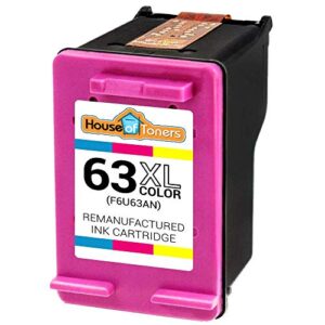 Houseoftoners Compatible Ink Cartridge Replacement for HP 63XL Ink Cartridges Color, Envy 4520 Deskjet 1112 2130 3630 3631 3632 Officejet 3830 4650 4655 5212 (1 Color)