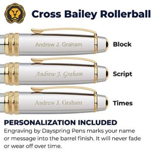 Dayspring Pens Engraved Cross Pen | Personalized Cross Bailey Medalist Rollerball Gift Pen - Custom Engraved Fast for a Unique, Functional Personalized Gift.