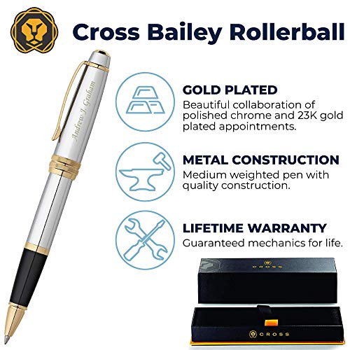 Dayspring Pens Engraved Cross Pen | Personalized Cross Bailey Medalist Rollerball Gift Pen - Custom Engraved Fast for a Unique, Functional Personalized Gift.