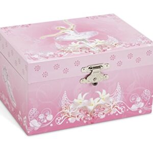 Jewelkeeper Girl's Musical Jewelry Storage Box with Spinning Ballerina, Pink Design, Swan Lake Tune