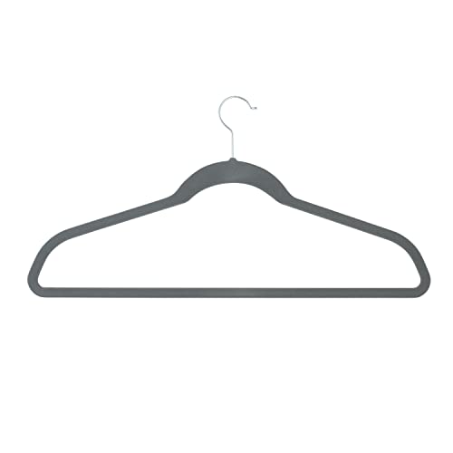 Simplify Extra Wide 21” Velvet Coat Hangers | 6 Pack | Slim Design | Heavy Duty | Holds 10 Pounds | Closet Organization | Shirt & Clothes | Grey