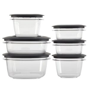 Rubbermaid Premier Easy Find Lids Meal Prep and Food Storage Containers, Set of 6 (12 Pieces Total), Grey |BPA-Free & Stain Resistant