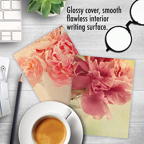 The Best Card Company - 10 Blank Note Cards with Flowers (4 x 5.12 Inch) - Floral Notecards, All Occasion Boxed Assortment - Full Blooms M6553OCB