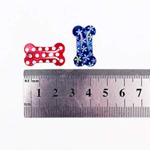 PET SHOW Cute 1" Small Bone Snap Hair Clips Pet Grooming Products Dog Cat Puppy Hair Accessories Random Color Pack of 20