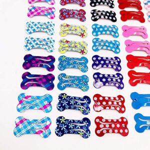 PET SHOW Cute 1" Small Bone Snap Hair Clips Pet Grooming Products Dog Cat Puppy Hair Accessories Random Color Pack of 20