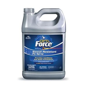 manna pro opti-force fly spray | sweat resistant for horses and ponies | provides repellency and quick knockdown from biting and nuisance flies | 1 gallon