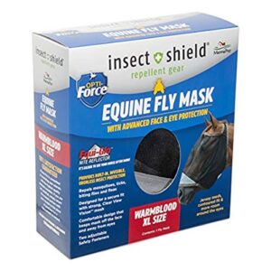 opti-force equine fly mask- horse fly mask with uv protection and insect repellent, adjustable fit for comfort- without ears xl