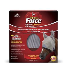pro-force equine fly mask | horse fly mask with uv protection | adjustable fit for comfort | with ears