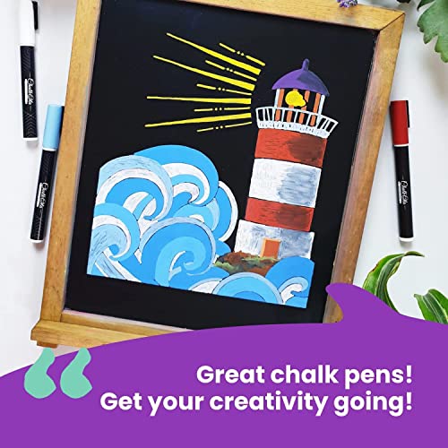 Chalkola 8 Pastel Liquid Chalk Markers for Chalkboard Signs, Blackboard, Window, Labels, Bistro, Glass, Car - Washable Wet Wipe Ink Chalk Board Markers, 6mm Reversible Tip Erasable Liquid Chalk Pens