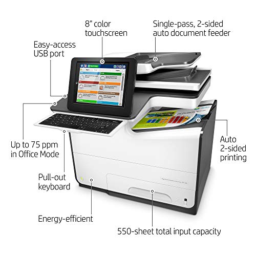 HP PageWide Enterprise Color Flow 586z Multifunction Duplex Printer with HP EveryPage and Pull-Out Keyboard (G1W41A)