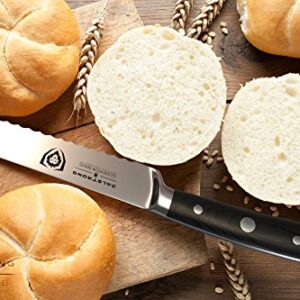 Dalstrong Serrated Bread Knife - 10 inch - Gladiator Series Elite - Forged High-Carbon German Steel - G10 Handle Kitchen Knife - Sheath Included - Razor Sharp Slicer - Slicing Knife - NSF Certified