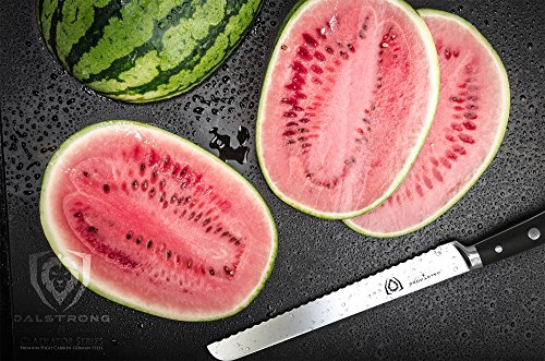 Dalstrong Serrated Bread Knife - 10 inch - Gladiator Series Elite - Forged High-Carbon German Steel - G10 Handle Kitchen Knife - Sheath Included - Razor Sharp Slicer - Slicing Knife - NSF Certified