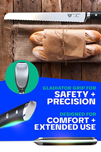 Dalstrong Serrated Bread Knife - 10 inch - Gladiator Series Elite - Forged High-Carbon German Steel - G10 Handle Kitchen Knife - Sheath Included - Razor Sharp Slicer - Slicing Knife - NSF Certified