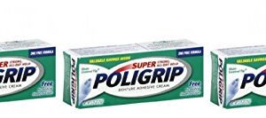 Super Poligrip Denture Adhesive Cream 0.75 Oz Travel Size (Pack of 3)