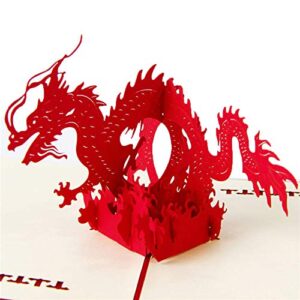 hunger handmade 3d pop up chinese dragon birthday cards creative greeting cards papercraft