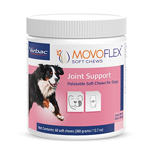 MOVOFLEX Dog Hip & Joint Support for Large Dogs - Veterinarian Formulated - One Chew A Day Serving Size - Gluten Free - 60 Soft Chews