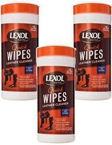 lexol leather cleaner quick wipes - 75 pre-moistened towels (3 packs containing 25 each)