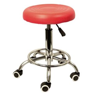 arcade stool adjustable roller chair seat for cocktail or sit down style arcade games, red