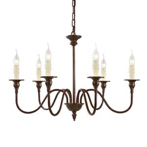 lnc 25.6" farmhouse chandelier, 6-light fixture for dining & living room, foyer, entryway and bedroom (oil rubbed brown)