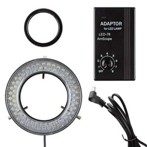 amscope 78 led light microscope led ring light with controller for microscopes, repairs, inspections