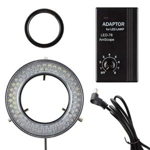 AmScope 78 LED Light Microscope LED Ring Light with Controller for Microscopes, Repairs, Inspections