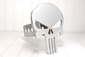 custom hitch covers 12779-chrome punisher skull hitch cover, 2"