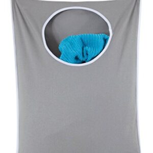 Urban Mom Door Hanging Laundry Hamper with Stainless Steel Hooks (Gray)