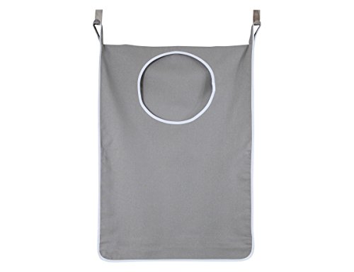 Urban Mom Door Hanging Laundry Hamper with Stainless Steel Hooks (Gray)