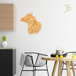 Totally Bamboo Destination Michigan State Shaped Serving and Cutting Board, Includes Hang Tie for Wall Display