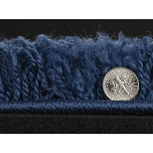 Sweethome Stores Cozy Collection Plush Luxurious Solid Navy Solid Design (5' X 7') Shag Living Room & Bedroom Area Rug